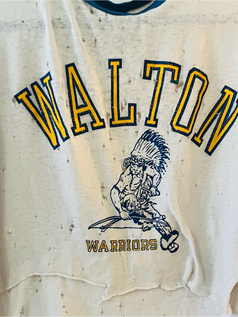 Vintage Furst of a kind Walton  Warriors White Long Sleeve Tee
